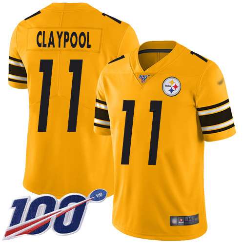 Nike Steelers #11 Chase Claypool Gold Youth Stitched NFL Limited Inverted Legend 100th Season Jersey